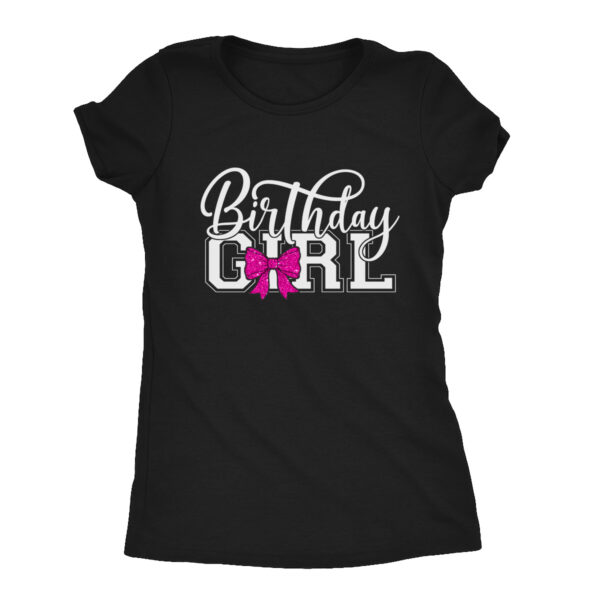 Preppy Birthday Girl T-shirt with pink bow – perfect gift for girls’ birthday party